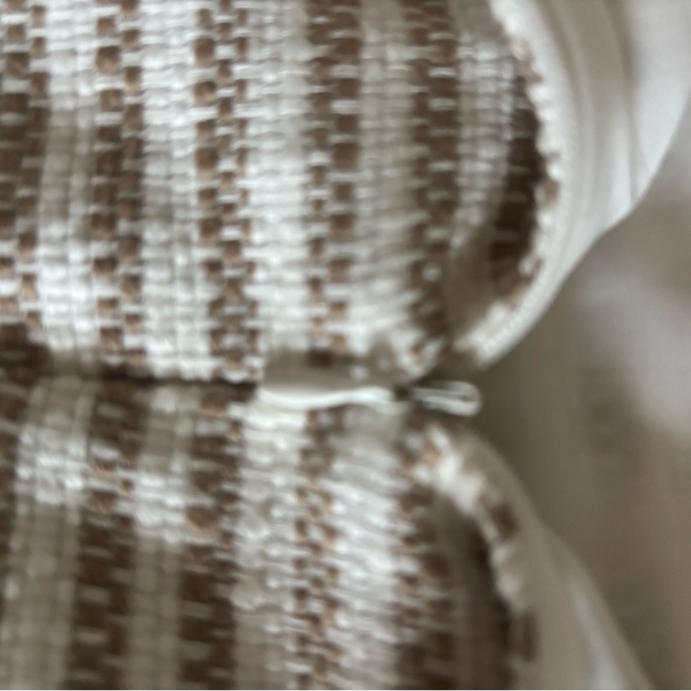 Ann Taylor Cream and Brown Striped Pencil Skirt - Picture 4 of 6